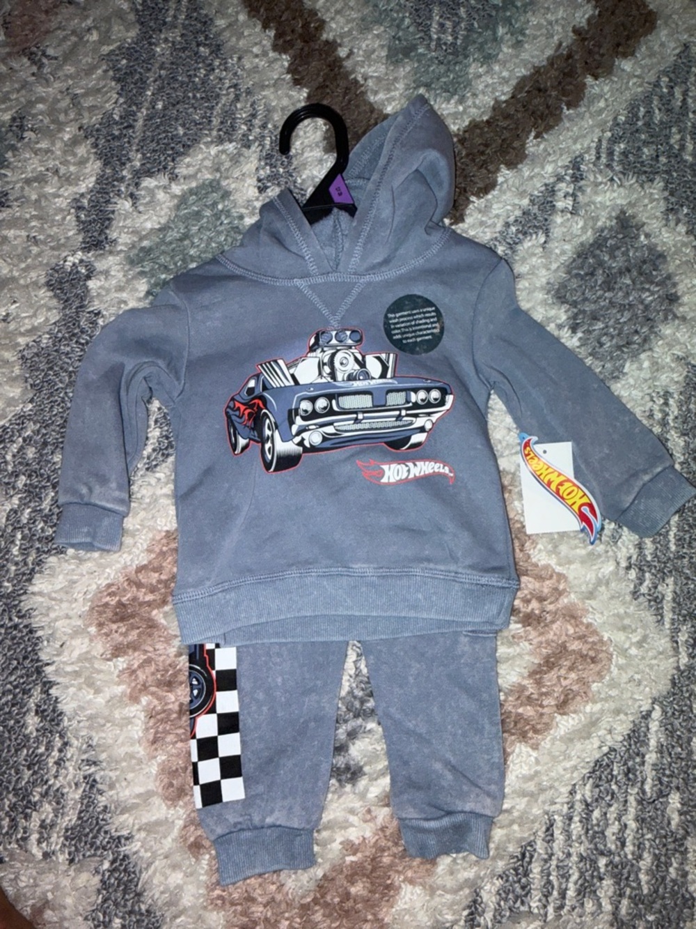Hot Wheels Kids Gray Hooded Matching Set